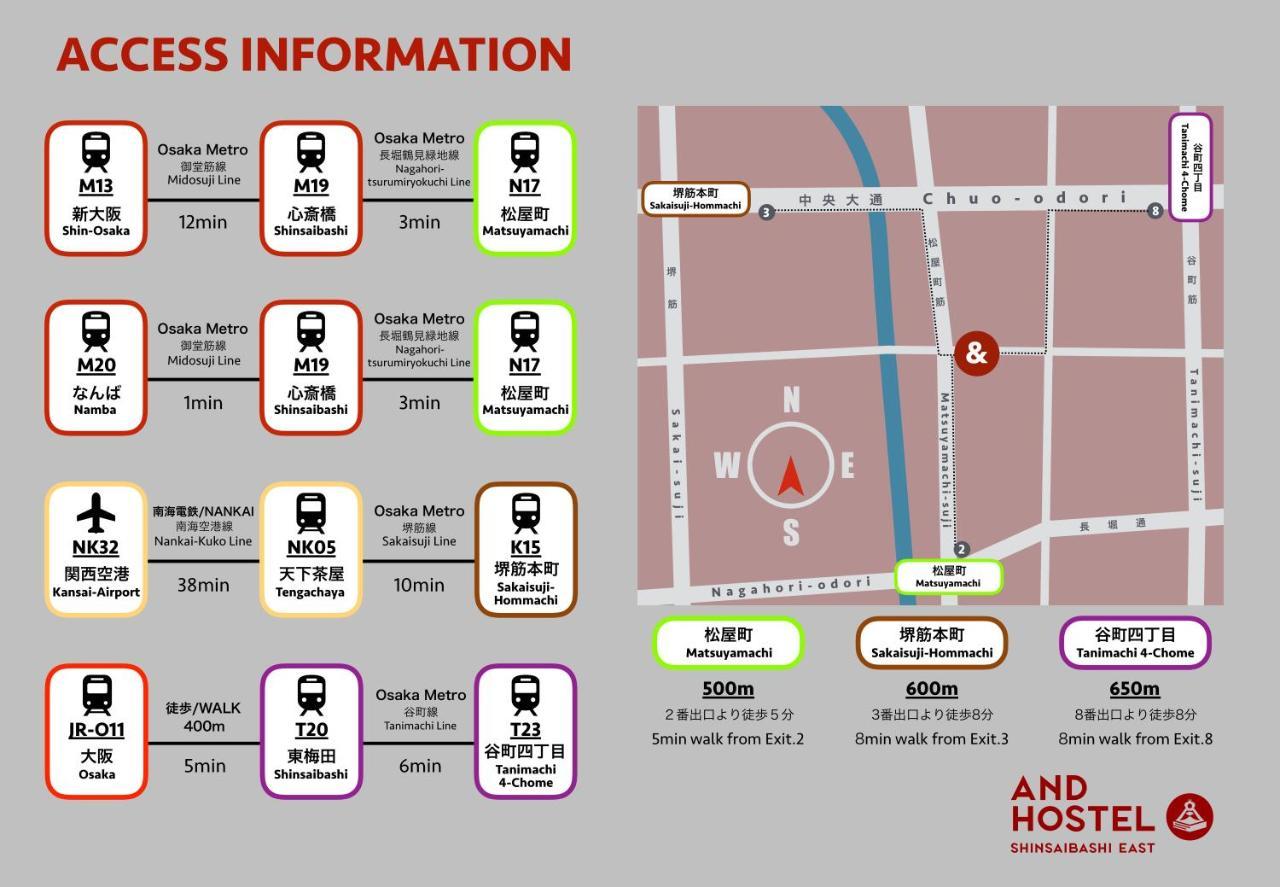 &And Hostel Shinsaibashi East Osaka Ngoại thất bức ảnh
